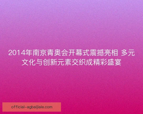 2014年南京青奥会开幕式震撼亮相 多元文化与创新元素交织成精彩盛宴 2014年南京青奥会开幕式震撼亮相 多元文化与创新元素交织成精彩盛宴